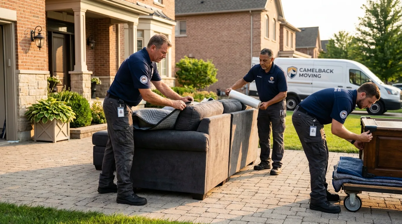 Large estate moving crew wrapping furniture in Tappahannock, VA